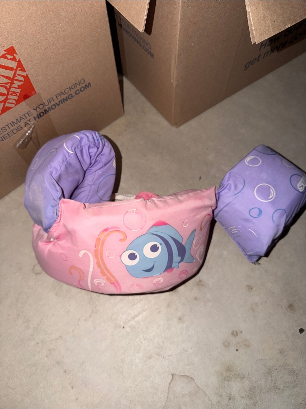 Kids Pink Fish Swim Floatie Arm Bands and Puddle Jumper Set